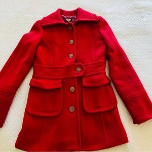 J.Crew Red Wool Winter Coat